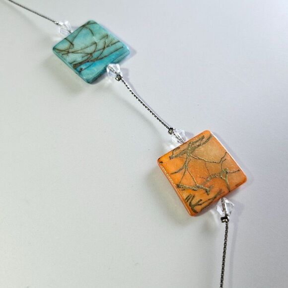 You & I silver tone colorful shell necklace - Picture 11 of 15